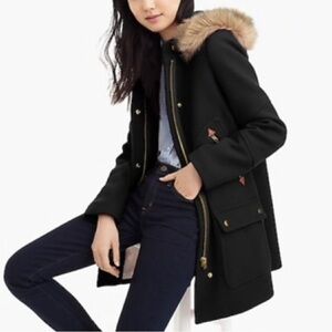 J. Crew Wool Blend Chateau Parka in Black Size 00P